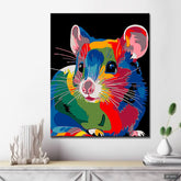 Malen nach Zahlen Maus in Regenbogenfarben TierKunst